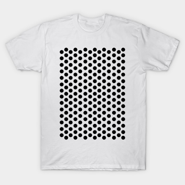 Black polka dots T-Shirt by burrotees